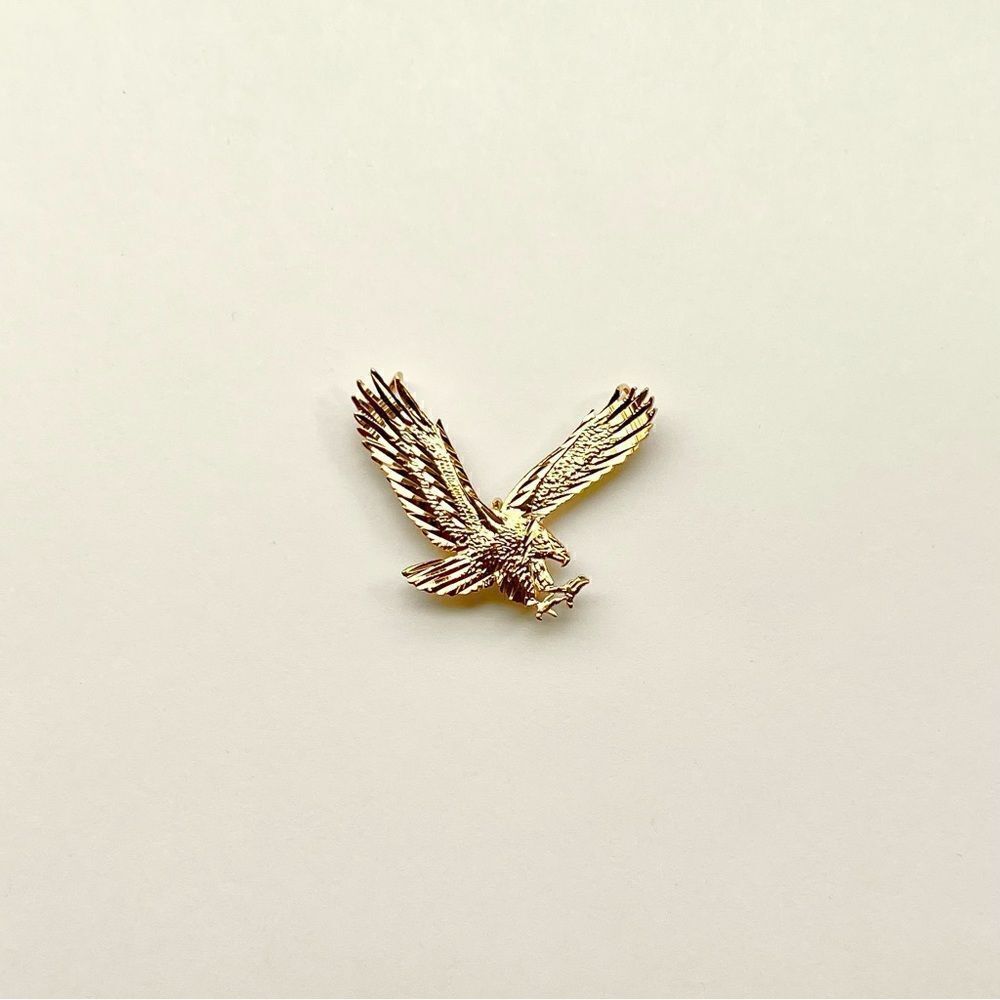 14k Yellow Gold Eagle Pendant | Real Gold Eagle Charm | Patriots charm | Eagle |